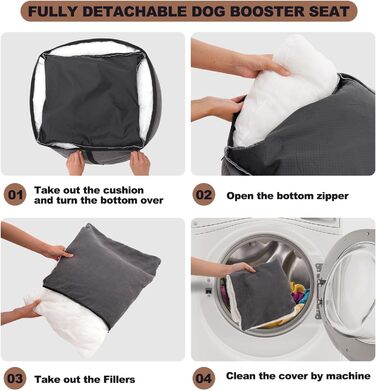 Автокрісло для собак, миється та стійке до плям. Зручне автокрісло для собак середнього розміру (сірий)