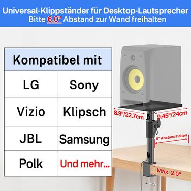 Підставки для акустики: універсальні, регульовані по висоті, нахильні та поворотні, для Edifier, KRK, Klipsch, Polk, Sony, PreSonus, JBL та інших