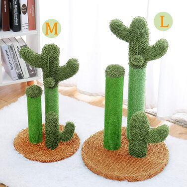 Kratzbaum Kaktus, creative cat tree design, 3-post set, green, - 42 * 68.5cm, AY405-HZ--66GN-B (L, Brown)