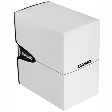 Класичний чоловічий годинник CASIO: сріблястий корпус, чорний ремінець із натуральної шкіри + подарункова коробка