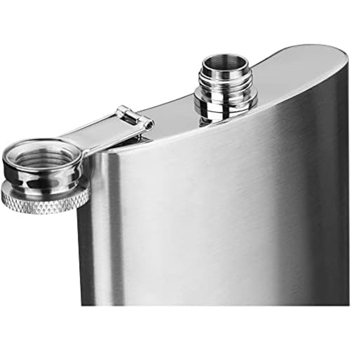 Фляга Manhattan WMF Cromargan® 6-частинна, 200 мл, з воронкою та штампом у шкіряному етолі, без гравіювання