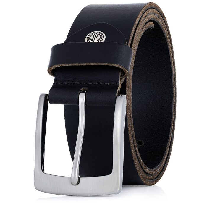 Чоловічий шкіряний ремінь Lindenmann 40 мм, повноецінна шкіра, чорний, 135 см (XXXXL)