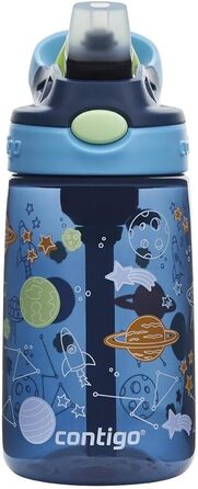 Contigo Kinder Easy Clean Autospout Sippy Cup with Straw, BPA-Free Durable Water Bottle, 100% Leak-Proof, Easy to Clean, Ideal for Daycare, Preschool, School, and Sports, 420 ml (Blueberry Cosmos, Plastic)