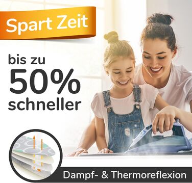 Покриття для прасувальної дошки Turbo 120x45, 5 шарів, бавовна ÖKOTEX, терморефлексія, EasyFit, Made in Europe, сірий XL