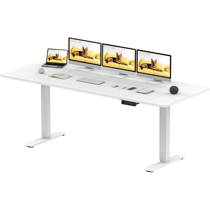 SANODESK Стол для роботи з регулюванням висоти 200x80 см з 2 моторами, стабільний електричний столик для стоячи/сидячи, функція пам'яті (чорний), 200 x 80 см