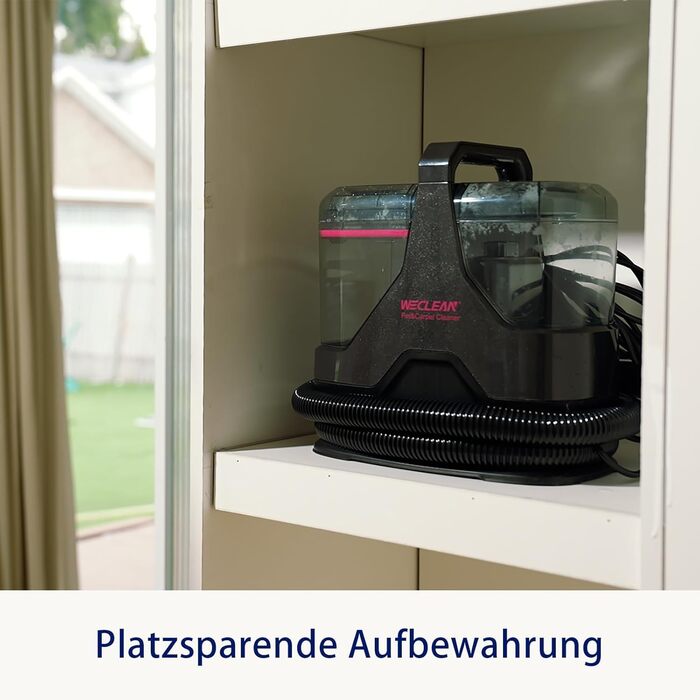 WECLEAN C3 - Миючий пилосос 600W, 18kPa, для килимів, диванів, вікон, авто. Чорний/Рожевий