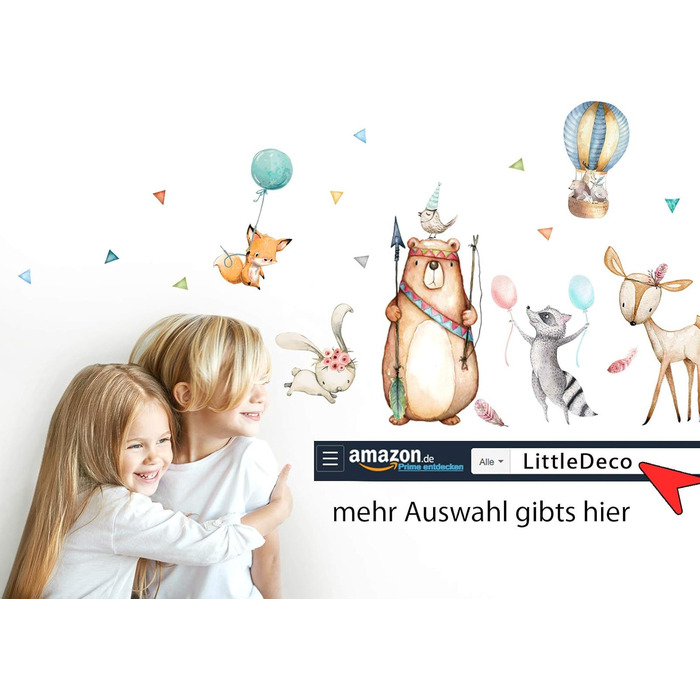 Little Deco Elephant Balloon Wall Sticker, Baby Nursery Wall Decal, DL889-4