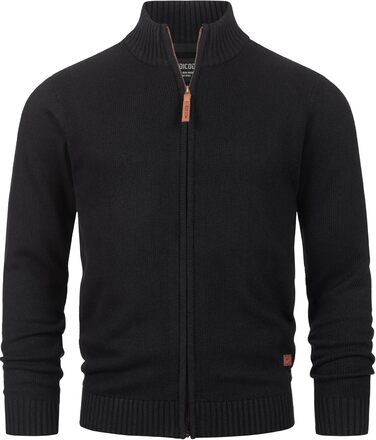 Кардиган чоловічий Indicode INut з високим коміром та блискавкою | В'язана жилетка для чоловіків (S, Чорний)