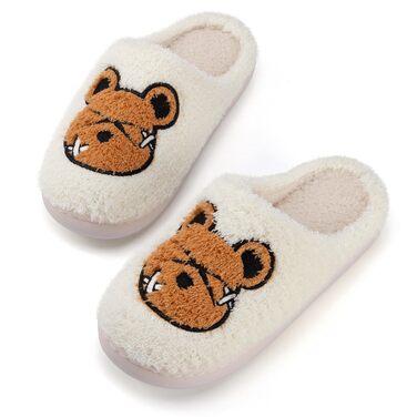 Тапочки зимові Mishansha для жінок та чоловіків, теплі плюшеві, з піною пам'яті, розмір 36-47, жовті та білі