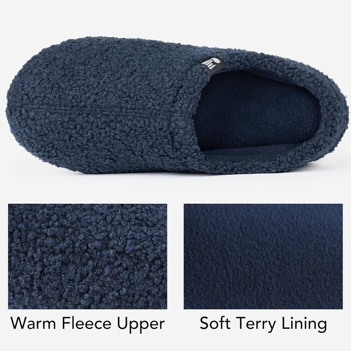 Домашні тапочки RockDove з теплим флісом для жінок, закритий задник, розмір 38/39 EU, темно-синій