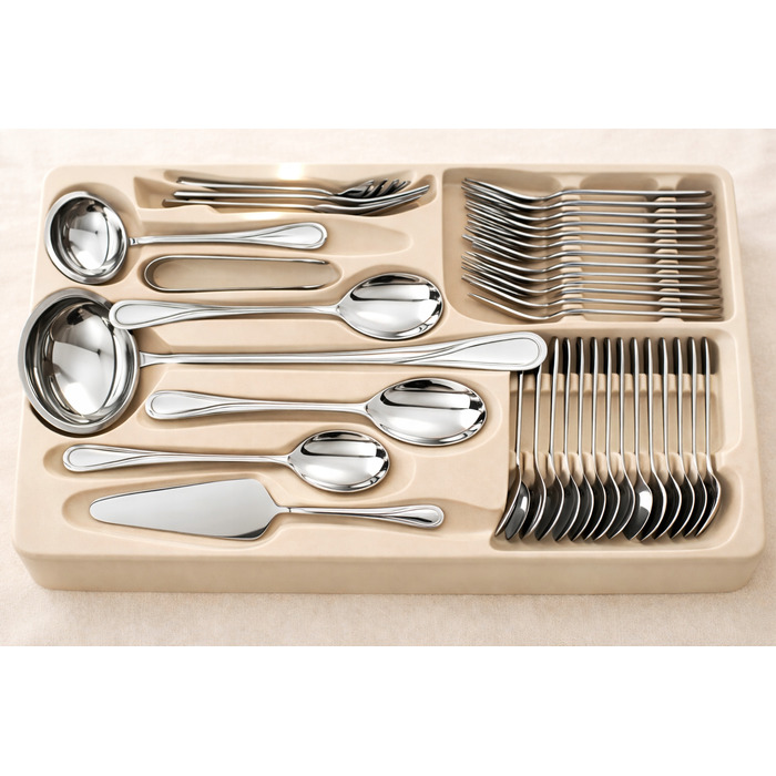 Набір столових приборів із нержавіючої сталі, 72 предмети – елегантний сервіз на 12 осіб
