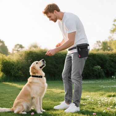 Футляр для ласощів для собак з магнітною застібкою, 2025. Практичний мішок для годування собак, мішок для ласощів з винімною внутрішньою кишенею | Диспенсер для відходів, (Чорний)