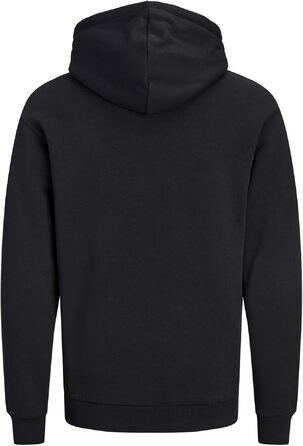 Чоловічий однотонний худі Jack & Jones з капюшоном, чорний, розмір XL