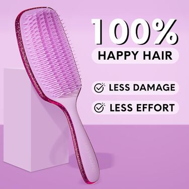 Щітка для локонів Lily England Lockenbürste: безболісне розчісування та укладання для волосся 3c-4c, золото (фіолетовий блиск)