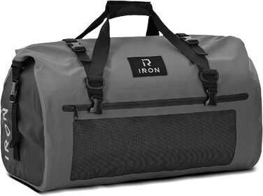 IRON JIA's Motorcycle Bag Luggage Roll Waterproof Motorcycle Rear Bag Saddle Bag Travel Bag with Roll-Seal Shoulder Straps Suitable for Motorcycle Cycling Camping Water Sports - (Gray, 30L)