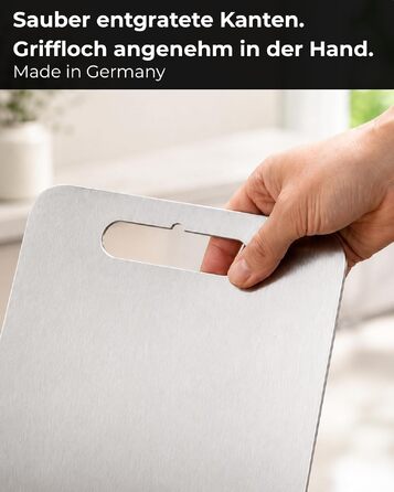 Обрізна дошка зі сталі нержавіючої 30x21 см, Made in Germany, для посудомийки, з силіконовими ніжками