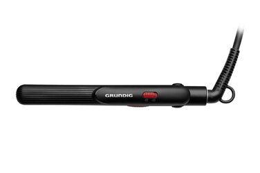 Випрямляч для волосся GRUNDIG HS 2030 Mini з турмаліновим покриттям, 200°C, чорний - для подорожей, чубчика та короткого волосся + чохол