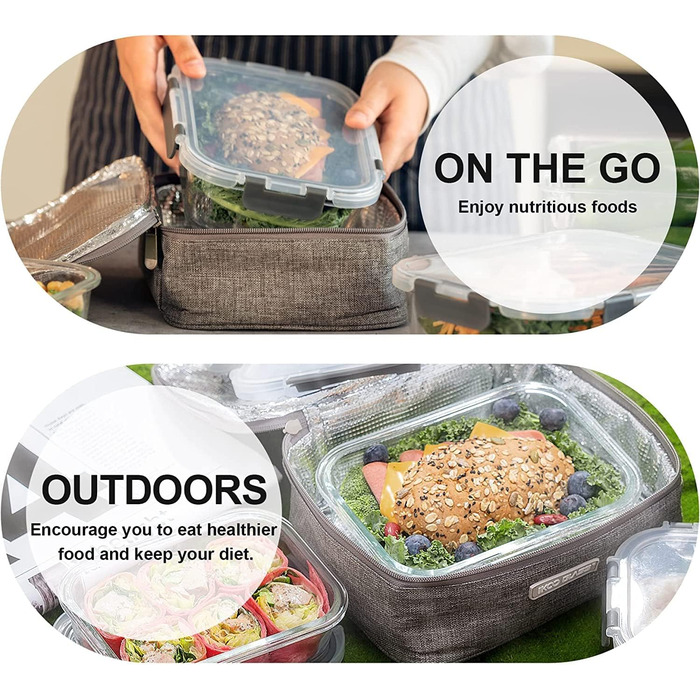 Набір контейнерів для зберігання Fenger Glas з кришкою (10 шт.) - герметичні, BPA-free, для холодильника та мікрохвильовки