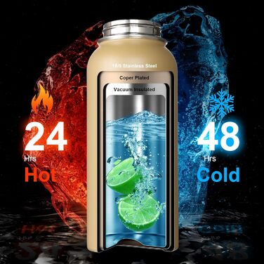 OneTigris Stainless Steel Water Bottle, 0.9L High Capacity, Insulated Sports Bottle for Cycling, Camping, Yoga, Gym, Softair, 32oz (Camo)