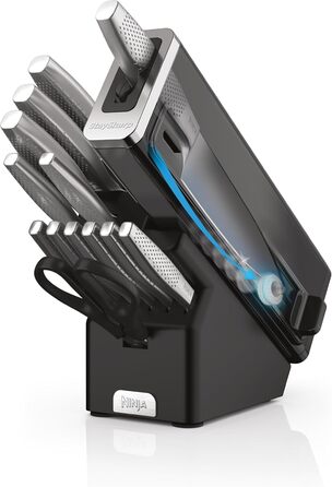 Набір ножів Ninja Foodi StaySharp Deluxe, 14 предметів з точилкою, K32014EUUK, з дерев'яною ручкою