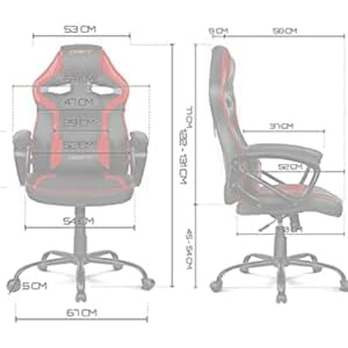 Ігрове крісло DRIFT GAMING DR50 (DR50BL) професійне, регулювання висоти, гойдання, м'які підлокітники, штучна шкіра, чорно-синє, 67x122-131x67 см