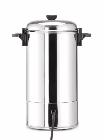 HENDI Hot Beverage Dispenser, Single-Walled, for Mulled Wine and Boiling Water (not for hot chocolate), Temperature continuously adjustable 94-99°C, Dry-boil protection, 9L, 230V, 2200W, 340x227x(H)468mm, Stainless Steel