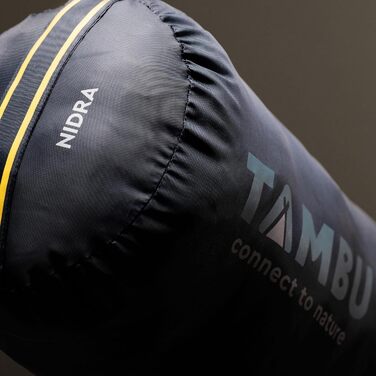 Спальний мішок TAMBU Mumienschlafsack 80x210см - компактний, для літа, осені та зими. Теплий, для кемпінгу, подорожей, фестивалів. Без PFC, синій.