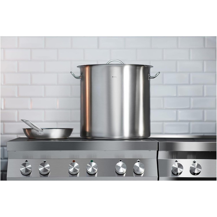 Royal Catering Induction Stockpot 48 L Ø 40 cm with Lid, Stainless Steel Pot, Induction Cooktop Pot, Stainless Steel Pot