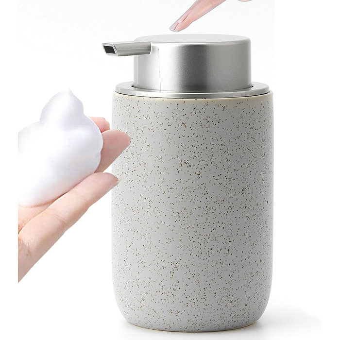 Дозатор для мила піною GIRLUFO, 350 мл, сірий - багаторазовий диспенсер для кухні та ванної кімнати