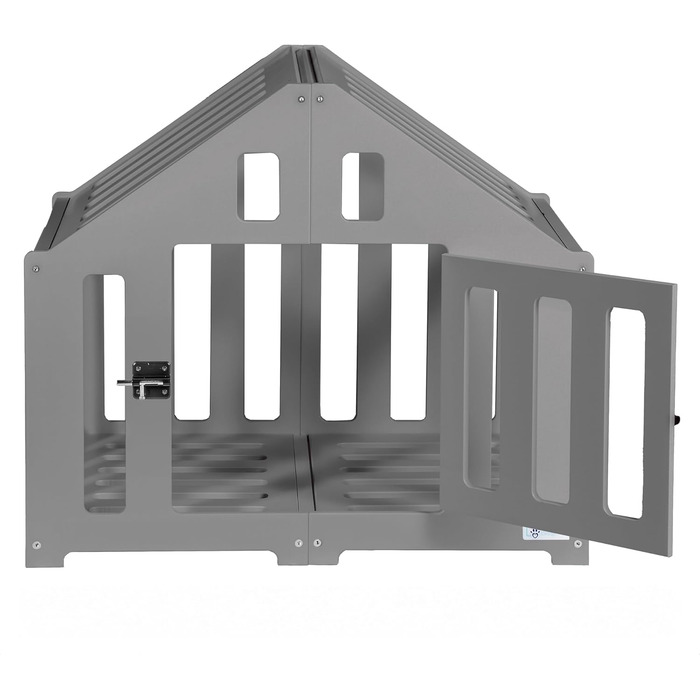 Будка для собак з дерева, клітка для собак із замком, вольєр для собак, чорна, для дому, підходить для собак та котів