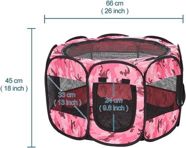 Клітка-манеж для собак та котів XianghuangTechnology, м'який матеріал, портативна, складана, 80 x 58 см (Камуфляж)