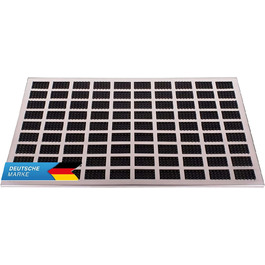 GOODS+GADGETS Люксова вхідна алюмінієва килимок для взуття 60x40 см з гумовими вставками, мат у стилі нержавіючої сталі