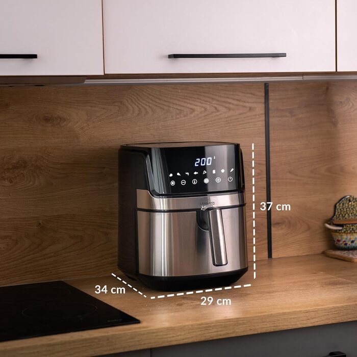 Фритюрниця без олії LEHMANN XL 6.5л з 8 програмами, цифровим дисплеєм та антипригарним покриттям