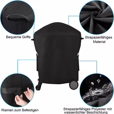 Чохол для гриля Weber Q 1000/2000 з візком, водонепроникний 600D Oxford, для моделей 50060001, 51060001, 54060001, міцний BBQ аксесуар
