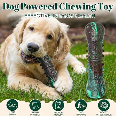 HETOO Dog Toy, Indestructible, Robust, Squeaky, Chew Toy for Aggressive Chewers, Large and Medium Dog Breeds, Dental Care