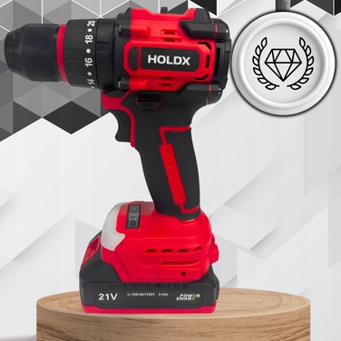 Акумуляторний шурупокрут HOLDX 21 В 2,0 Аг 45 Нм з кейсом та підсвіткою