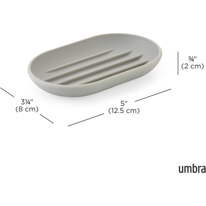 Тримач для мила Umbra Touch овальної форми з м'яким покриттям для ванної кімнати та кухні, білий, 14 x 9 x 2 см