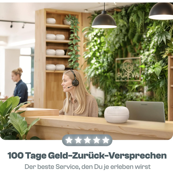 Безструменевий осушувач повітря Flow для кімнат до 25 м² з гранулами осушувача 450г - для комфортного мікроклімату (кремовий)