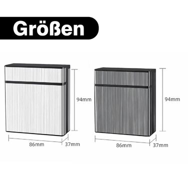 Металеве тютюнопакувальник для 40 сигарет, сигаретний футляр для чоловіків та жінок, чорний+срібний