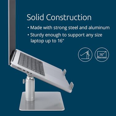 Підставка для ноутбука Kensington K50424WW до 16 дюймів з регулюванням висоти та кута нахилу, з вентиляцією та місцем для зберігання