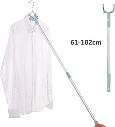 Kagodri Extendable Rods, Adjustable Clothes Hanger with Hook, Aluminum Tube, Clothes Hanger with All-Purpose Hook, a Good Helper at Home for Hanging Shirts, Pants, and Jackets