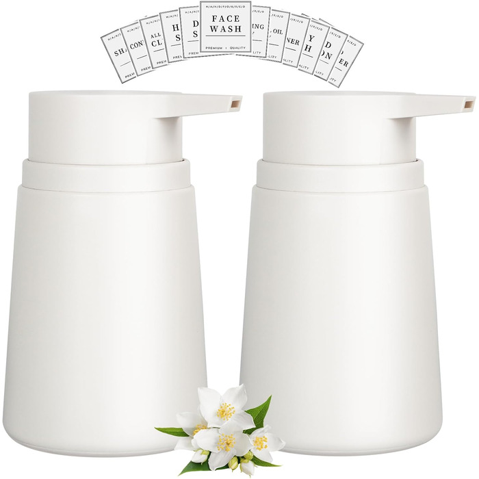 Дозатор мила з пластику, 2 шт. - дозатор мила з помпою для ванної, кухні, мийної кімнати (білий)