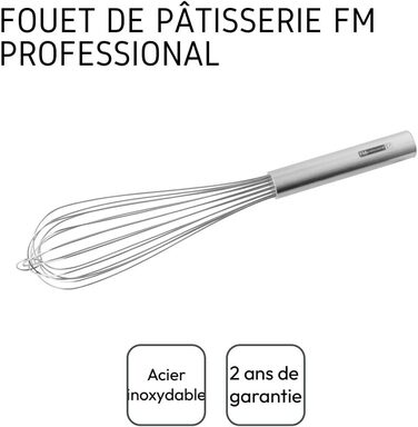 Віночок кухонний FMprofessional 21888, нержавіюча сталь, 35 см, сріблястий - для збивання кремів, яєць та соусів