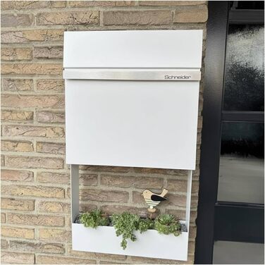 Поштовий ящик Metzler з газетницею Anthrazit (антрацит) - персоналізований з табличкою з нержавіючої сталі V2A - порошкове покриття RAL 7016. Настінний поштовий ящик з газетницею Stelio (RAL 9016)