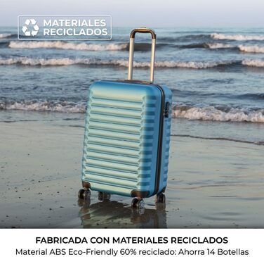 Набір валіз NUMADA 4 шт. (75/63/53 см) + косметичка, ABS, жорсткий, міцний, з коліщатами, з замком