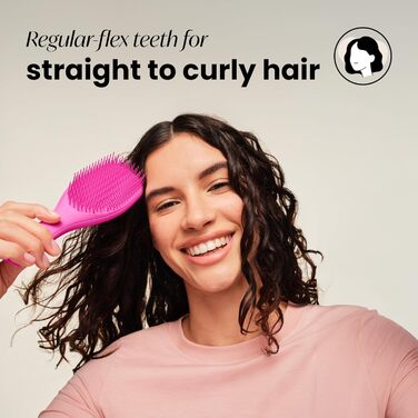 Тангл Тізер Ultimate Detangler – Щітка для волосся для мокрого та сухого волосся. Розплутування, всі типи волосся, чорний (Runway Pink)