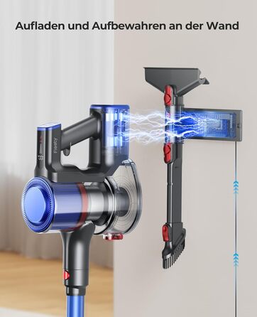 Бездротовий пилосос Fieety 550W з акумулятором, 45000Pa, 60 хвилин роботи, 6-в-1, тихий, з арома-пластиною, для твердих поверхонь, килимів та шерсті тварин