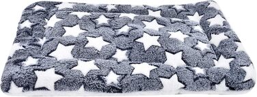 М'який флісовий плед для домашніх тварин (собаки/коти), блакитний фон з білими зірками, 89 x 68 см