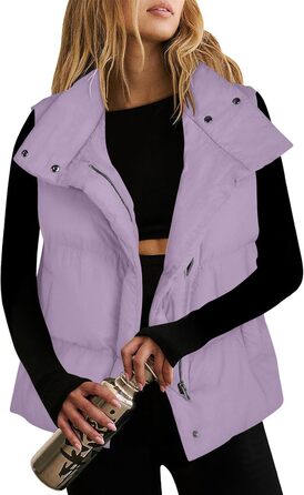 Жіноча куртка з пухом, легка, на блискавці, класична модель, тепла, для осені та зими, оверсайз (XL, світло-фіолетовий)