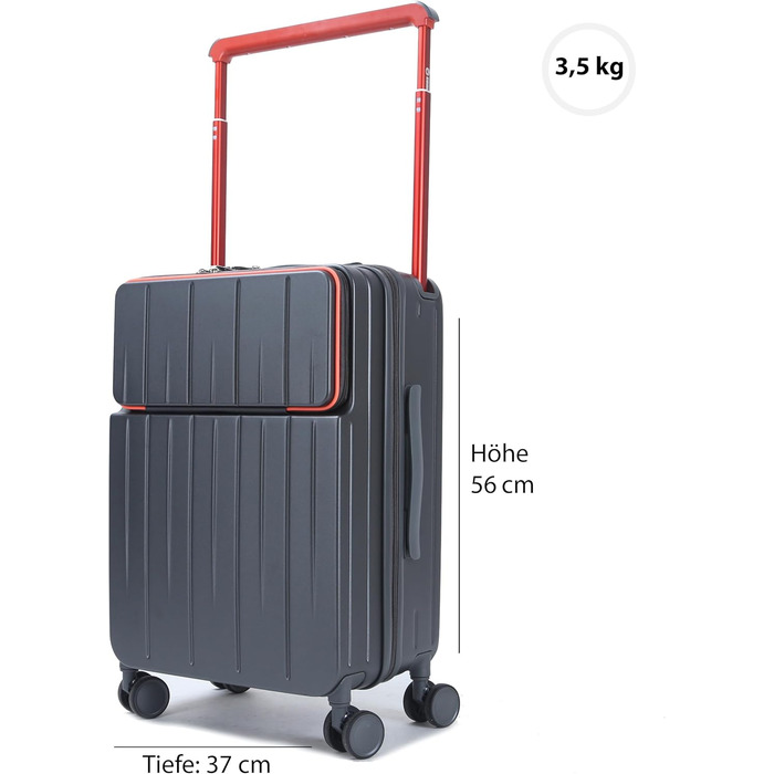 Тролей для подорожей Gorilla Hartschalen з відділенням для ноутбука та TSA замком (сірий)